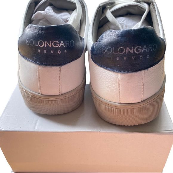 🆕 Bolongaro Trevor: White Leather “Skelly” Sneakers. - Picture 9 of 13